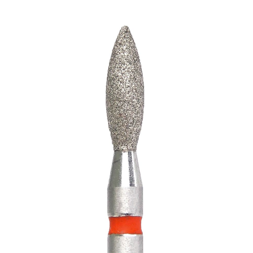 КМИЗ, Фреза алмазная ПЛАМЯ УКОРОЧЕННОЕ мелкой зернистости D2.5 (красный) ГСАПоч-2,5П-6М