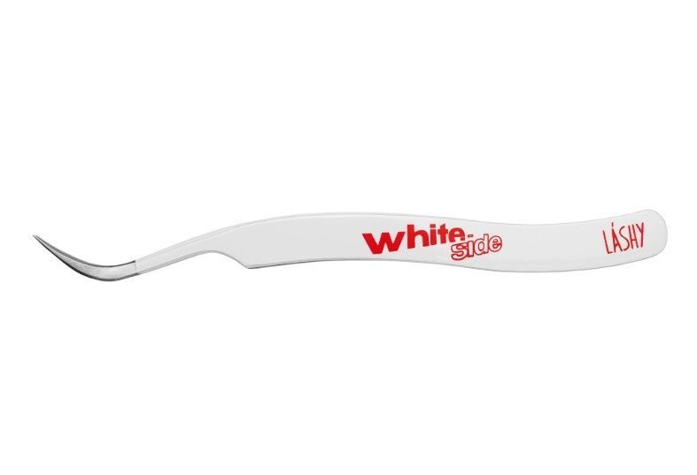 LASHY, Пинцет профессиональный для наращивания ресниц WHITE SIDE, тип Изогнутый
