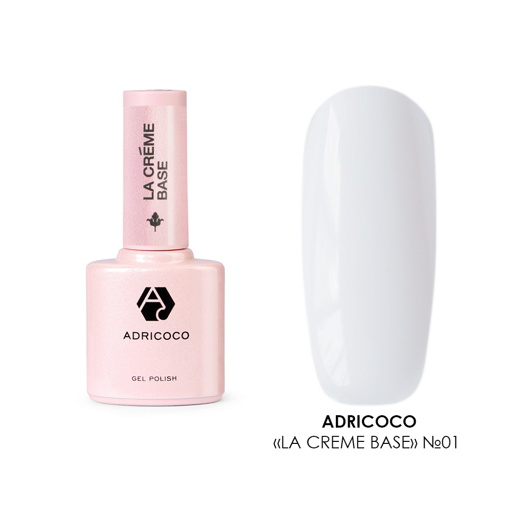 ADRICOCO, Камуфлирующая база La creme base №01 молочный белый, 10 мл
