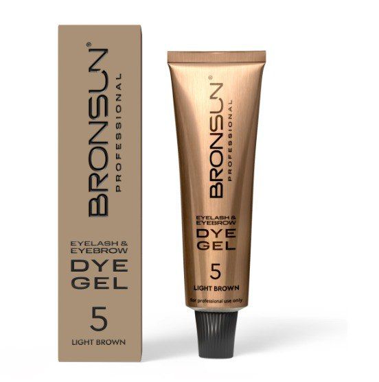 BRONSUN, Гель-краска для ресниц и бровей, цвет светло-коричневый #5, 15мл
