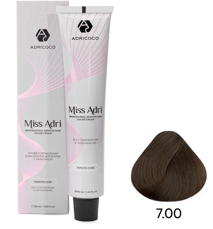 ADRICOCO, Крем-краска д/волос Miss Adri оттенок 7.00 Блонд интенсив 100 мл, арт 1637138