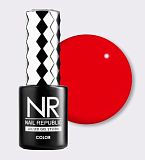 NR, 206 Perfect red гель-лак, Рубиново-красный, 10 мл