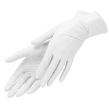 BASIC, Перчатки нитриловые текст. на пальцах, L, БЕЛЫЕ, 50 пар