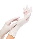 INEKTA PRO, Перчатки нитрил.неопудр. текст.на пальчиках БЕЛЫЕ M 50пар