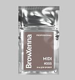 BrowXenna, Хна для бровей #205, темно-русый, (midi-саше), 3 г, 1 шт.